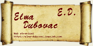 Elma Dubovac vizit kartica